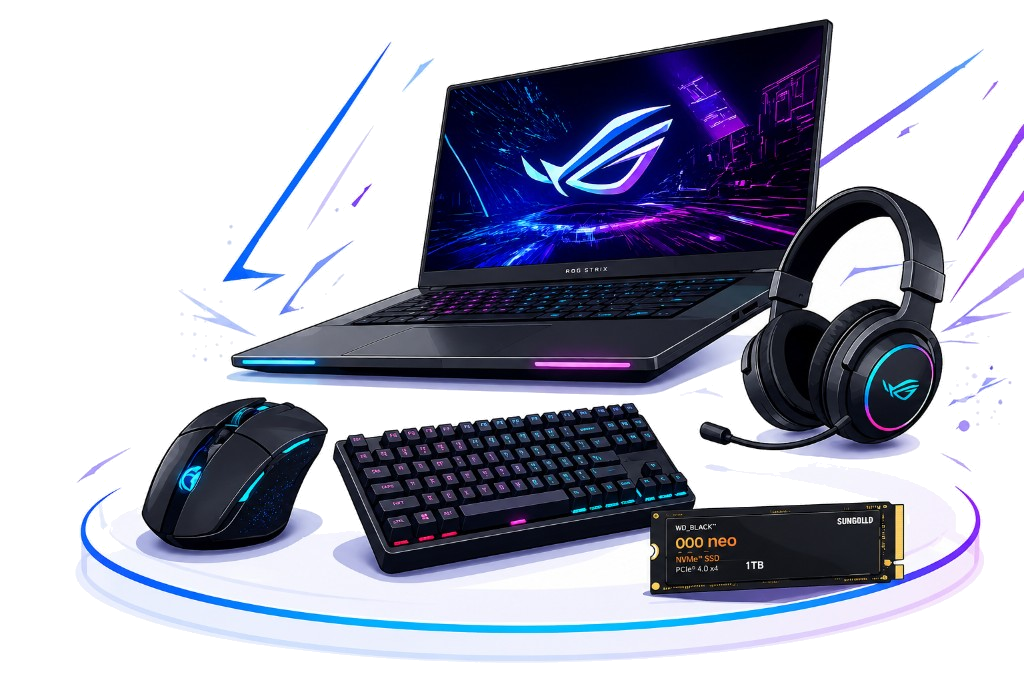 Premium laptops, gaming gear, and accessories